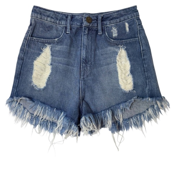 Show Us Your MuMu Wyoming High waisted Frayed Hem Women Shorts. Size 26 - Picture 2 of 12